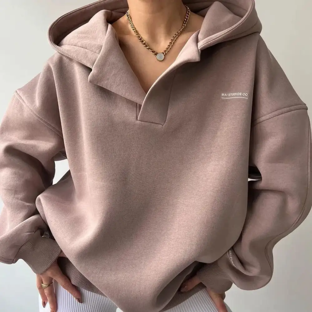 Casual Hooded Sweatshirt Knit Sweater