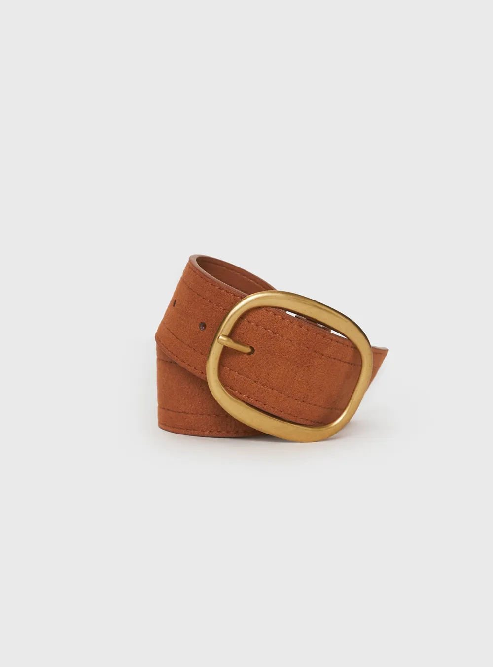Suede Gold Buckle Belt