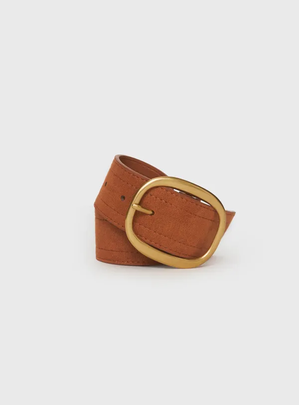 Suede Gold Buckle Belt
