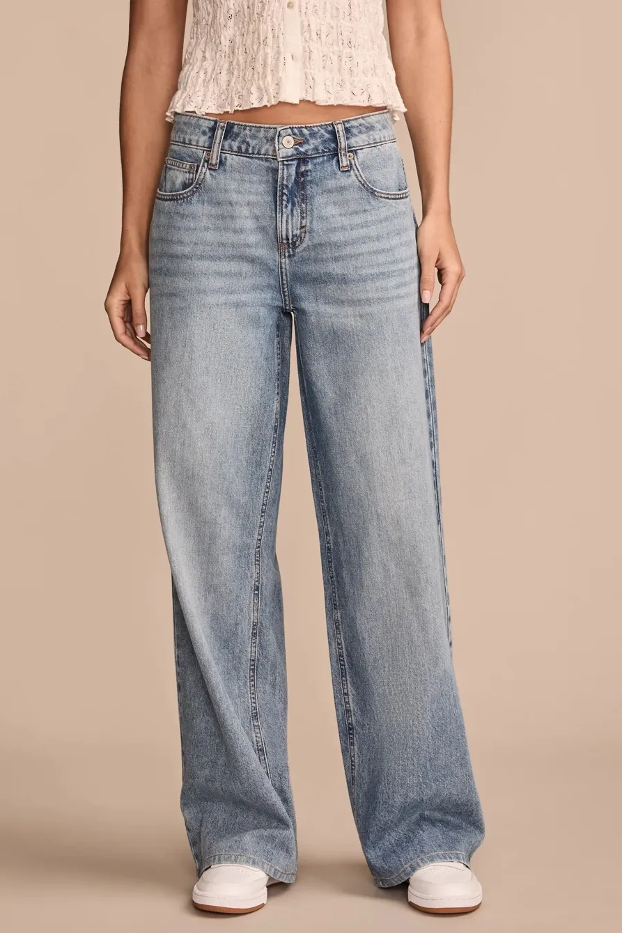 Casual Style Wash Baggy Wide Leg