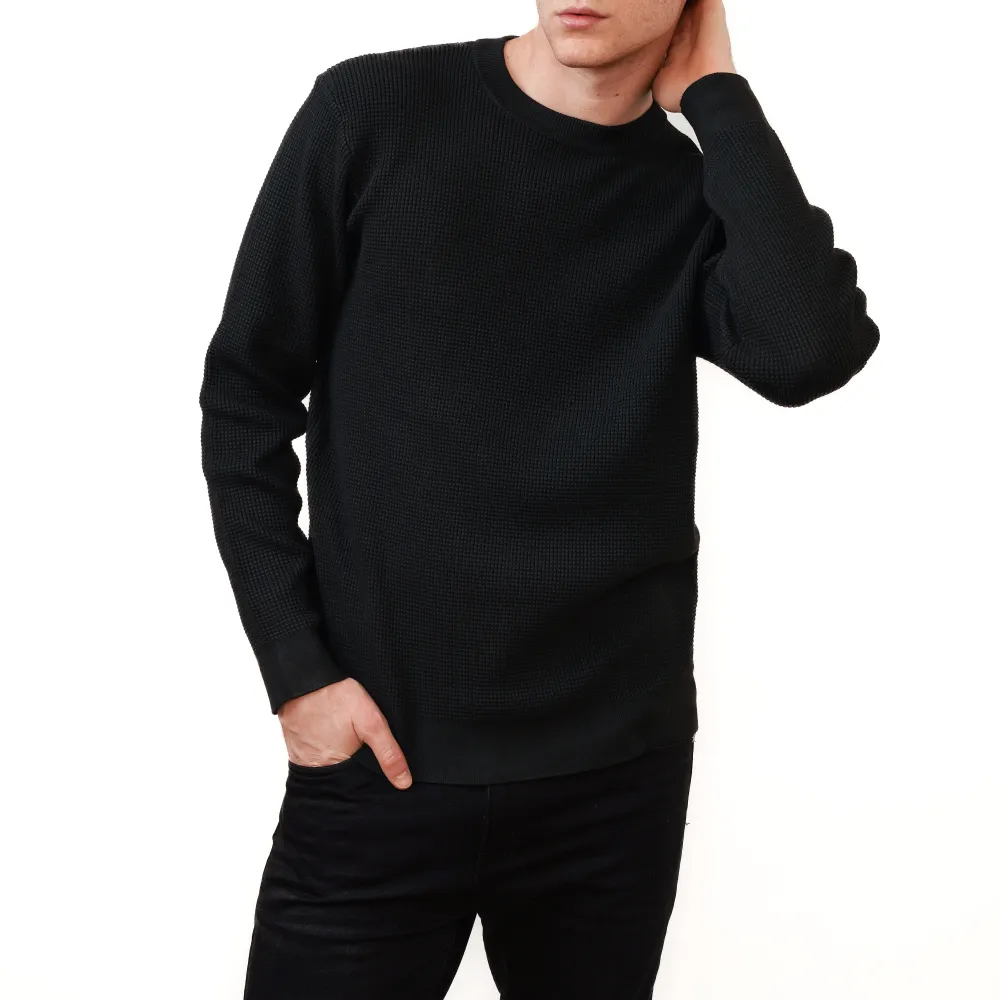 Modern Regular Fit Ribbed Crew Neck Sweater