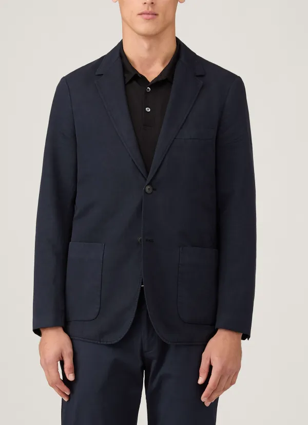 Garment Washed Cotton Linen Blazer