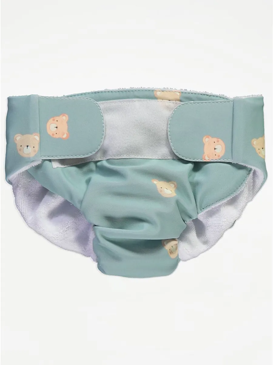 Sage Green Teddy Bear Swim Nappy