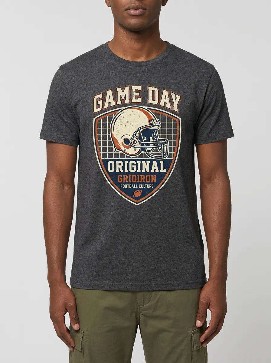 Men's American Football Lover Game Day Gridiron Graphic T-shirt