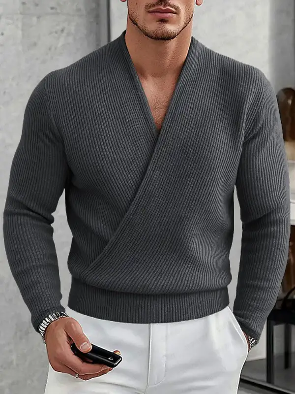 Twist Detail Cross Neck Sweater