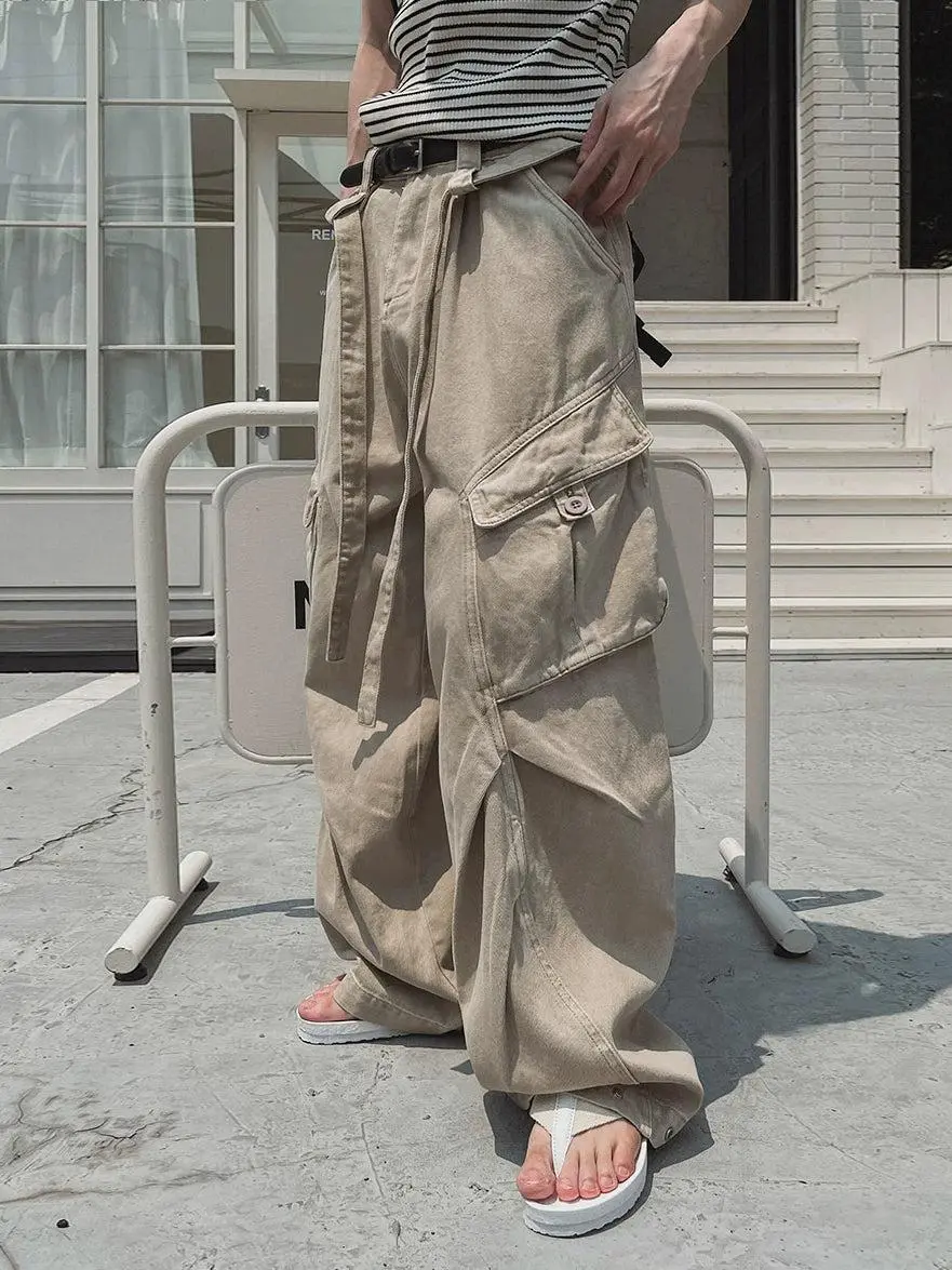 Vintage Washed Straight Cargo Pants