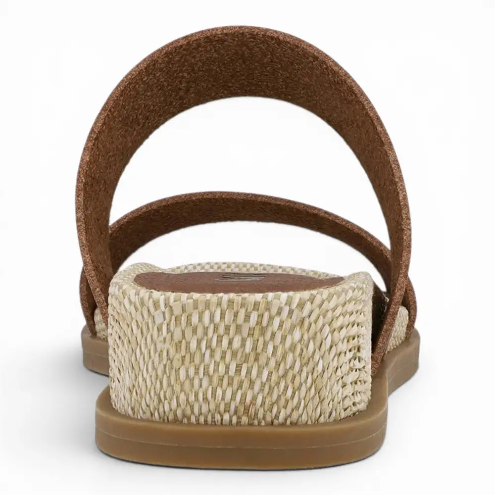 Yelena Raffia Double Strap Slide Sandal