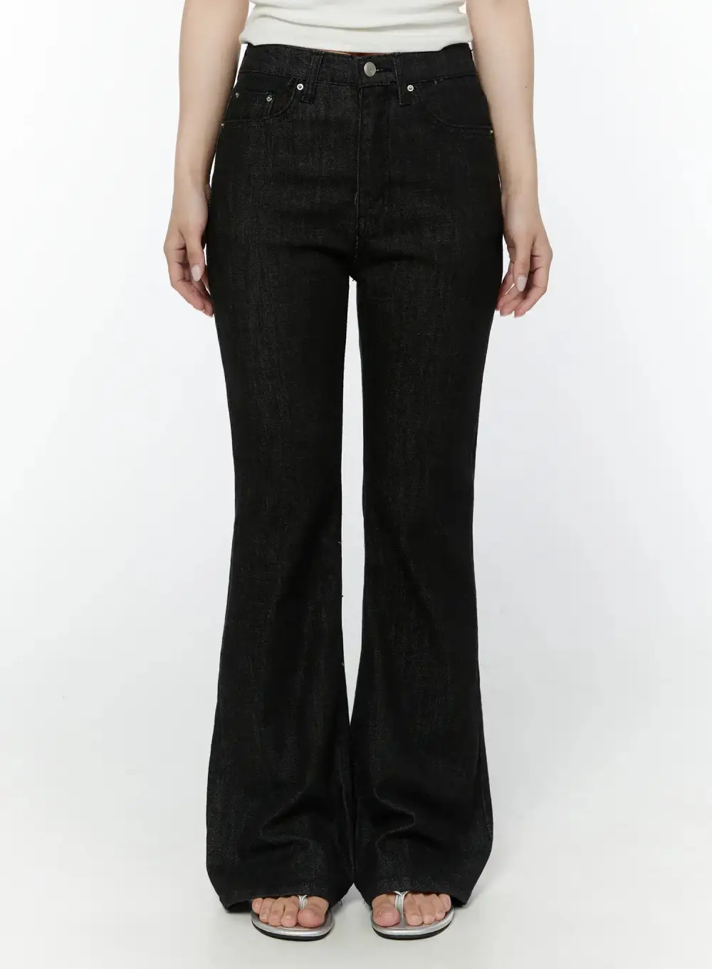 Non-Fade Contrast Stitch Bootcut Pants