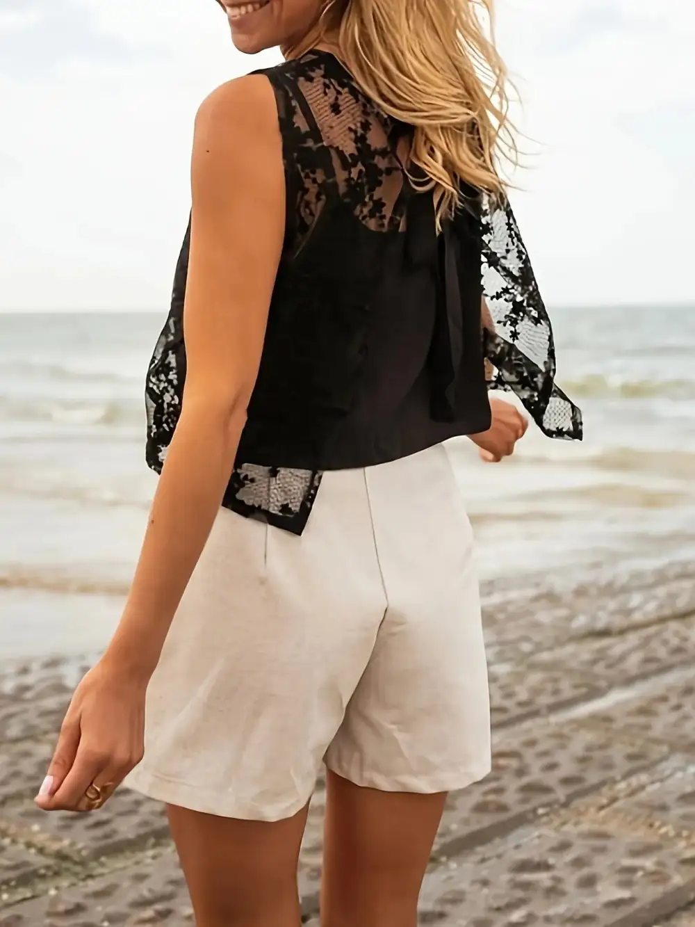 Tie-Back Lace Tank Top