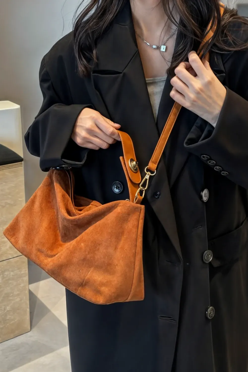 Suede Shoulder Bag