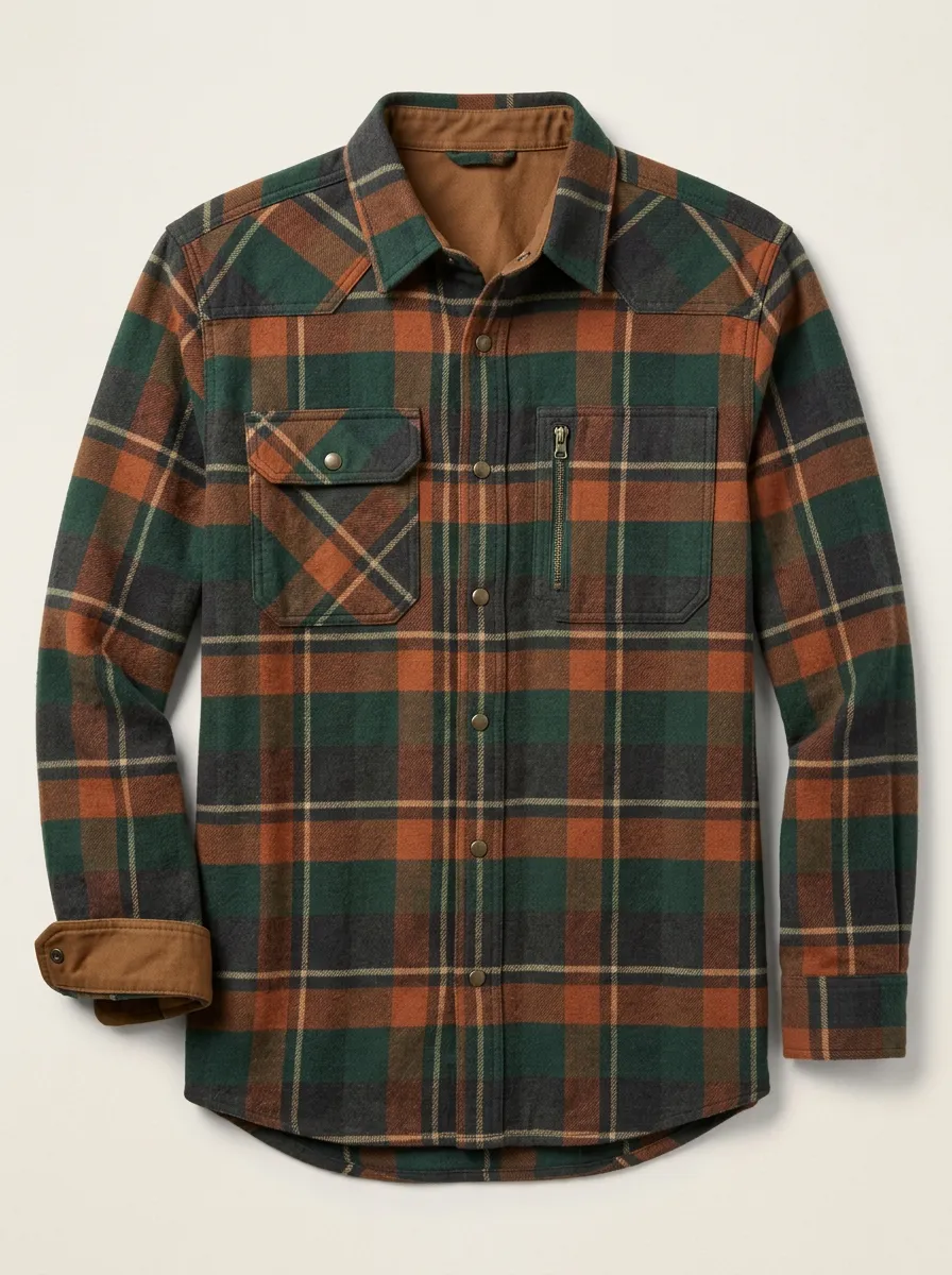 Men's Versatile Plaid Printed Flannel Shirt
