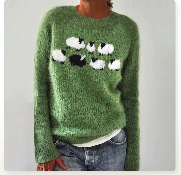 Knitted Warm Patterned Sweater