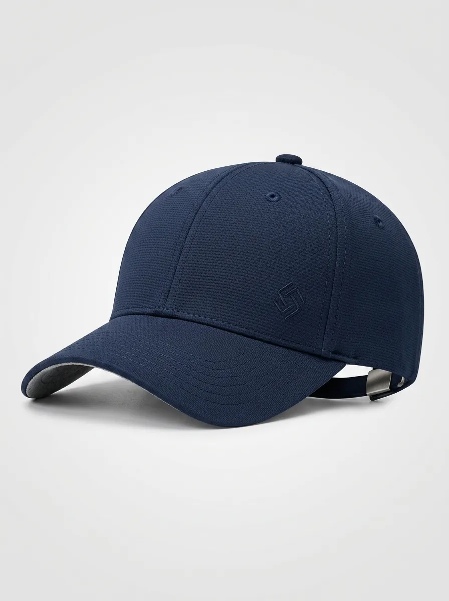Unisex Baseball Cap with Geometric Logo Embroidery