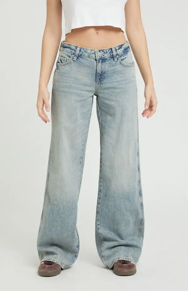 PacSun Casey Low Rise Baggy Jeans Medium Indigo Tint