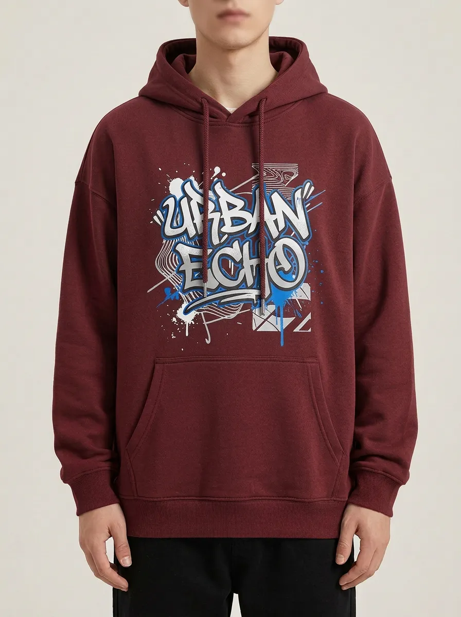 Unisex Urban Streetwear Graffiti Echo Hoodie