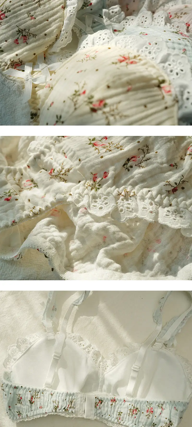 Elegant French Floral Cotton Underwear