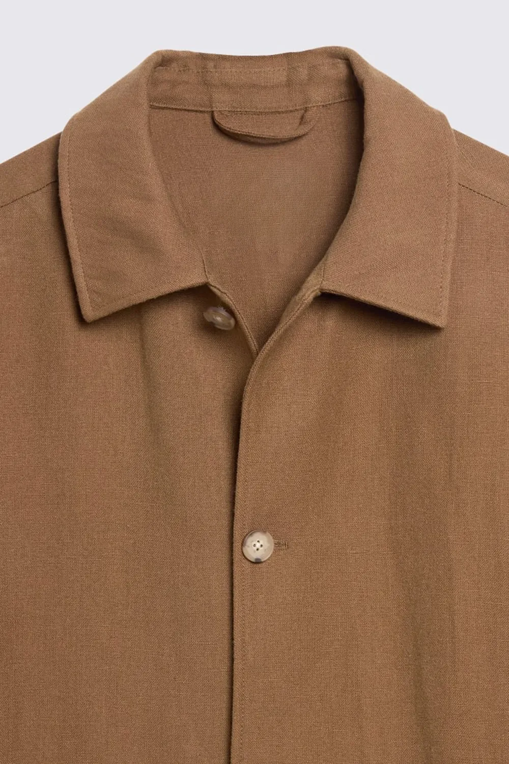 Linen-Wool Blend Khaki Men's Jacket