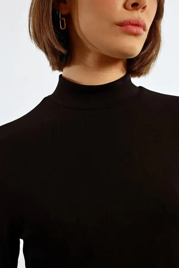 Viscose Blend Mock Neck Sweater