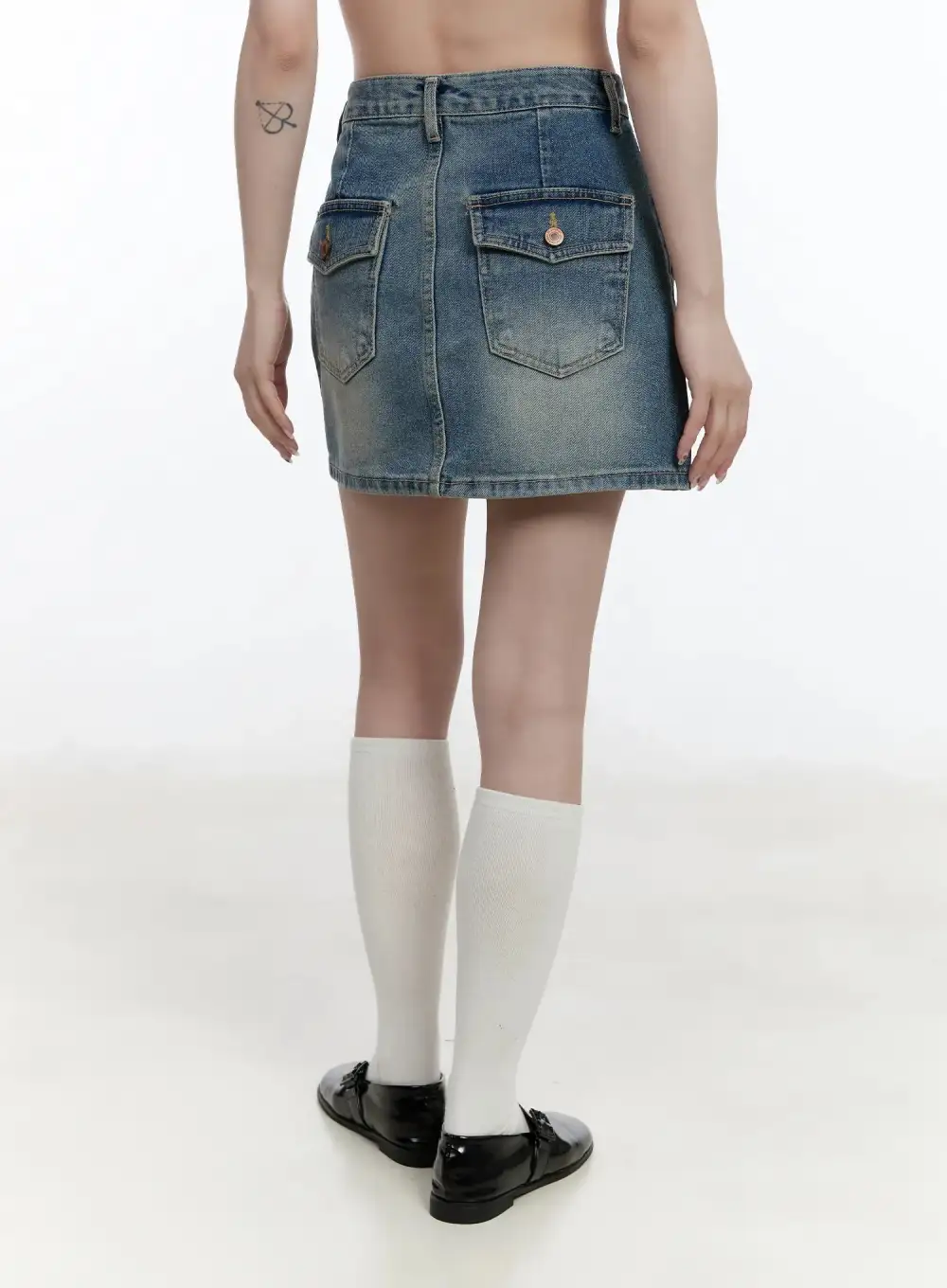 Casual High-Waisted Denim Mini Skirt