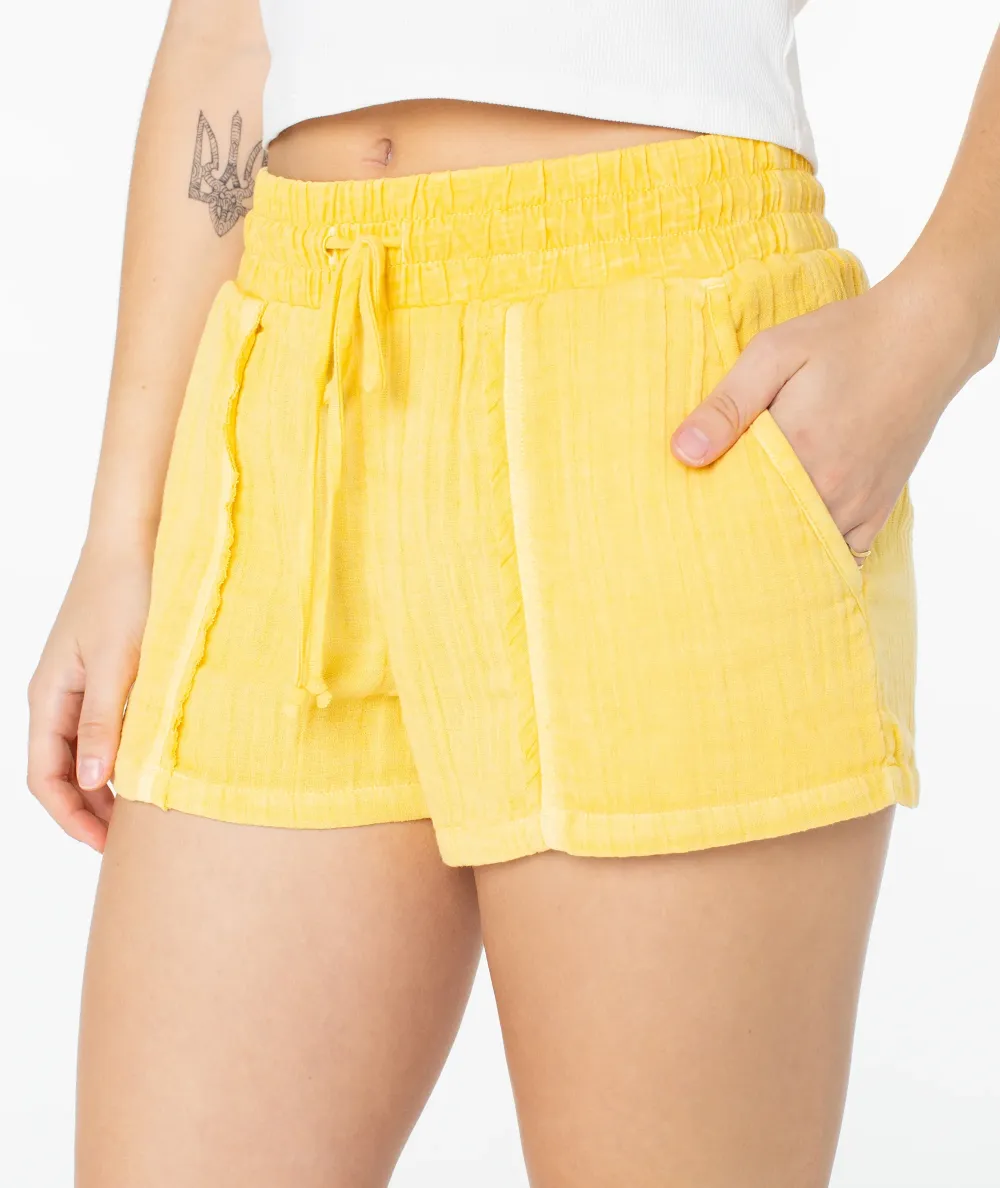 Raw-Edge Hem Pure Cotton Shorts
