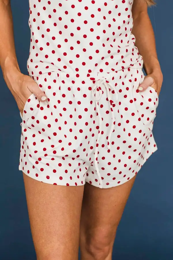 Drawstring Polka Dot Lounge Shorts