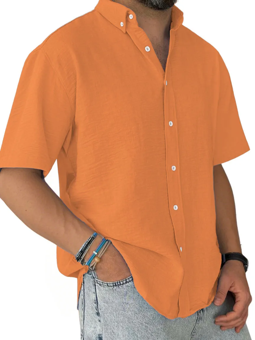 Short Sleeve Pleated Front Shirt