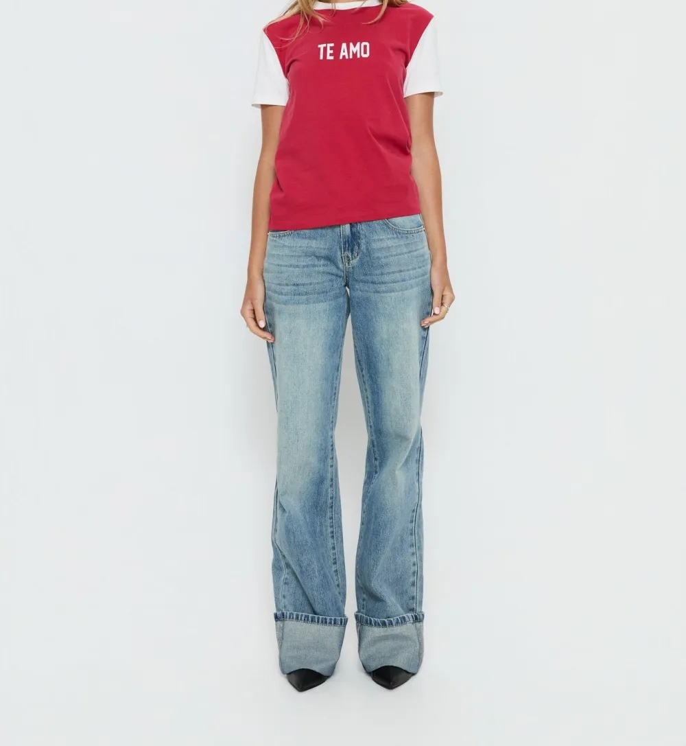 Crimson Contrast Graphic Tee