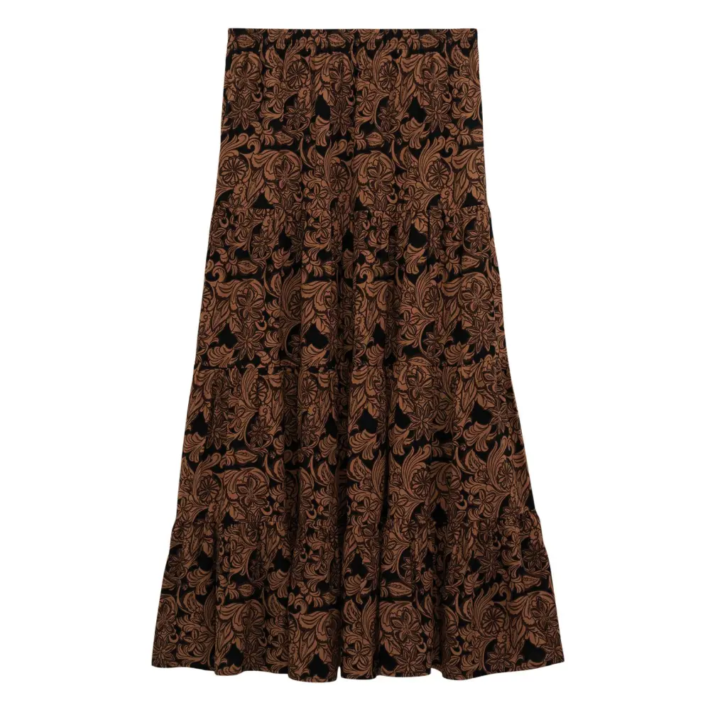 Rayon Floral Print Skirt