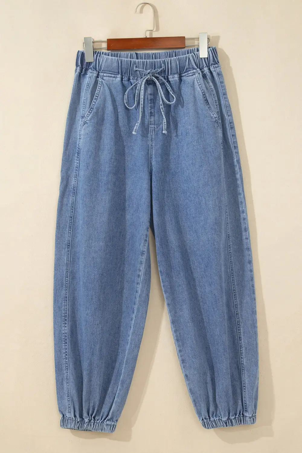 Women's Elastic Waist Harem Ankle Length Jeans