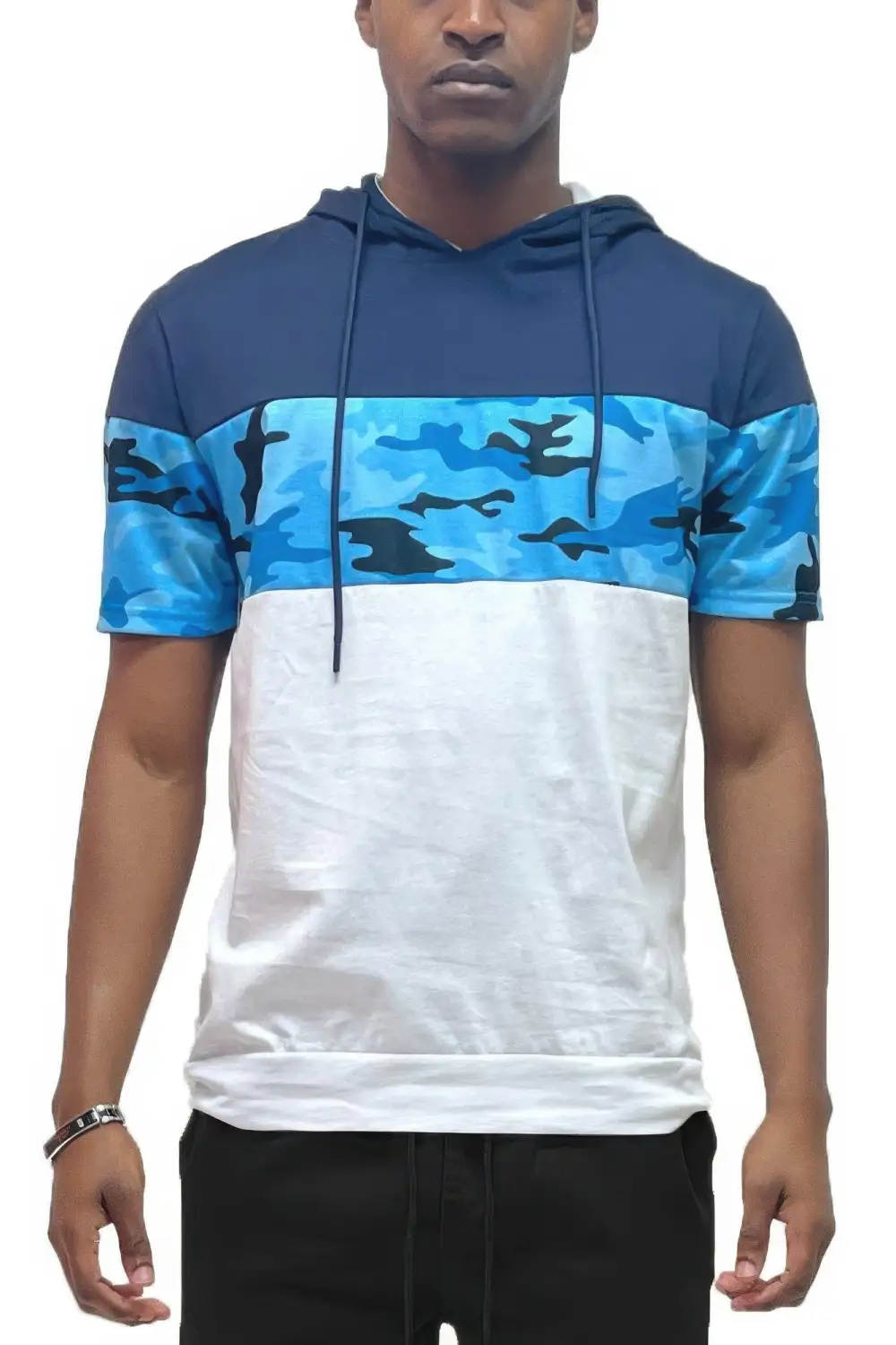 Camo Block Hooded Casual Shirt