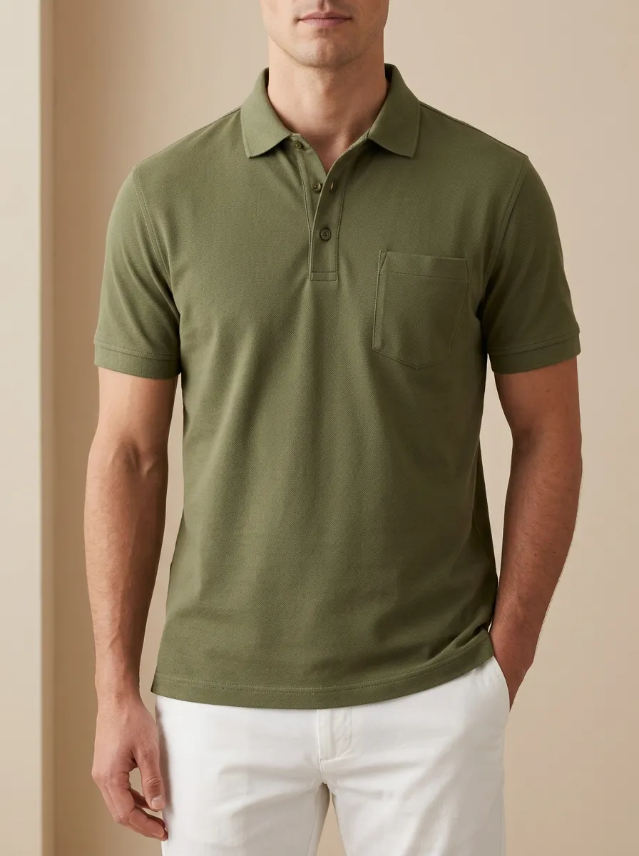 Casual Pocket-Detail Men's Polo Shirt