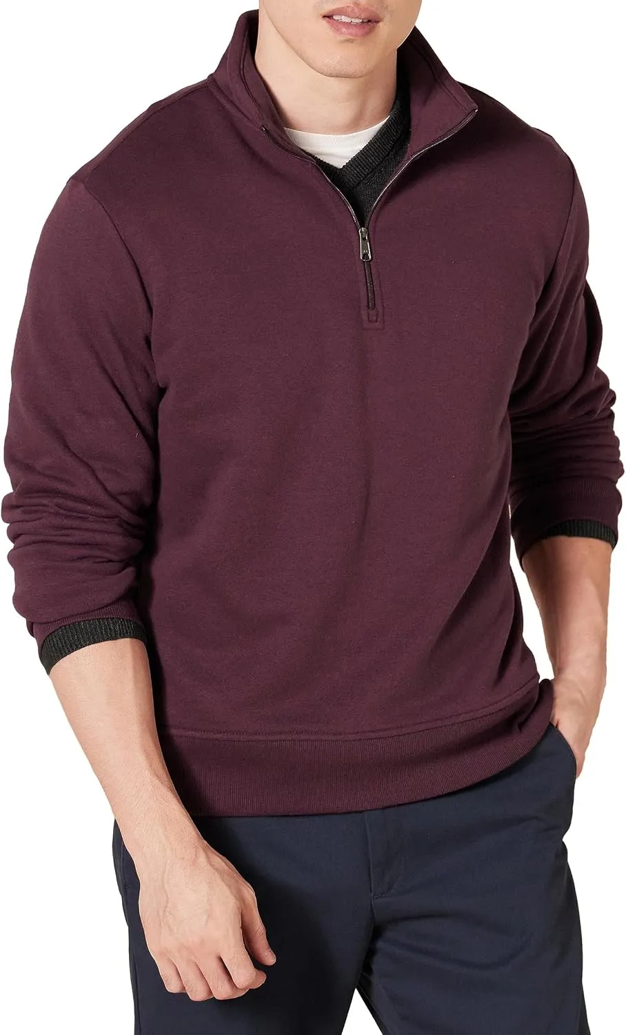 Amazon Essentials Men's Regular Fit Long-Sleeve Quarter-Zip Pullover Fleece Sweatshirt with Mock Neck, Midweight