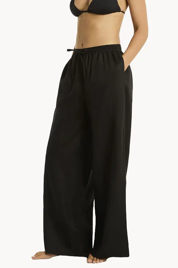 Linen Blend Palazzo Pants