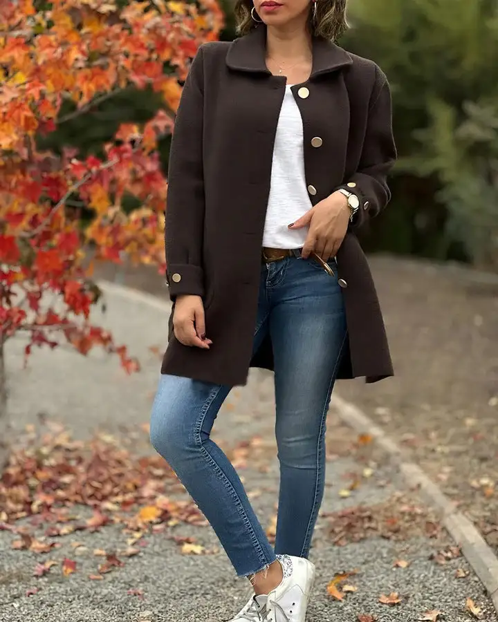 Oversized Button Front Coat