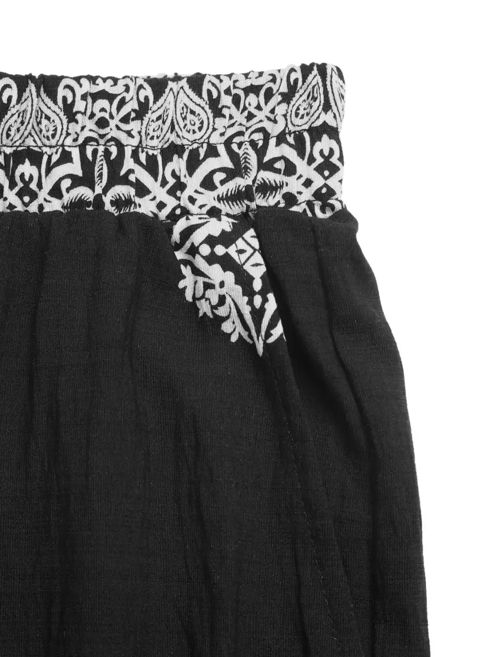 Relaxed Boho Print Wide Leg Pants