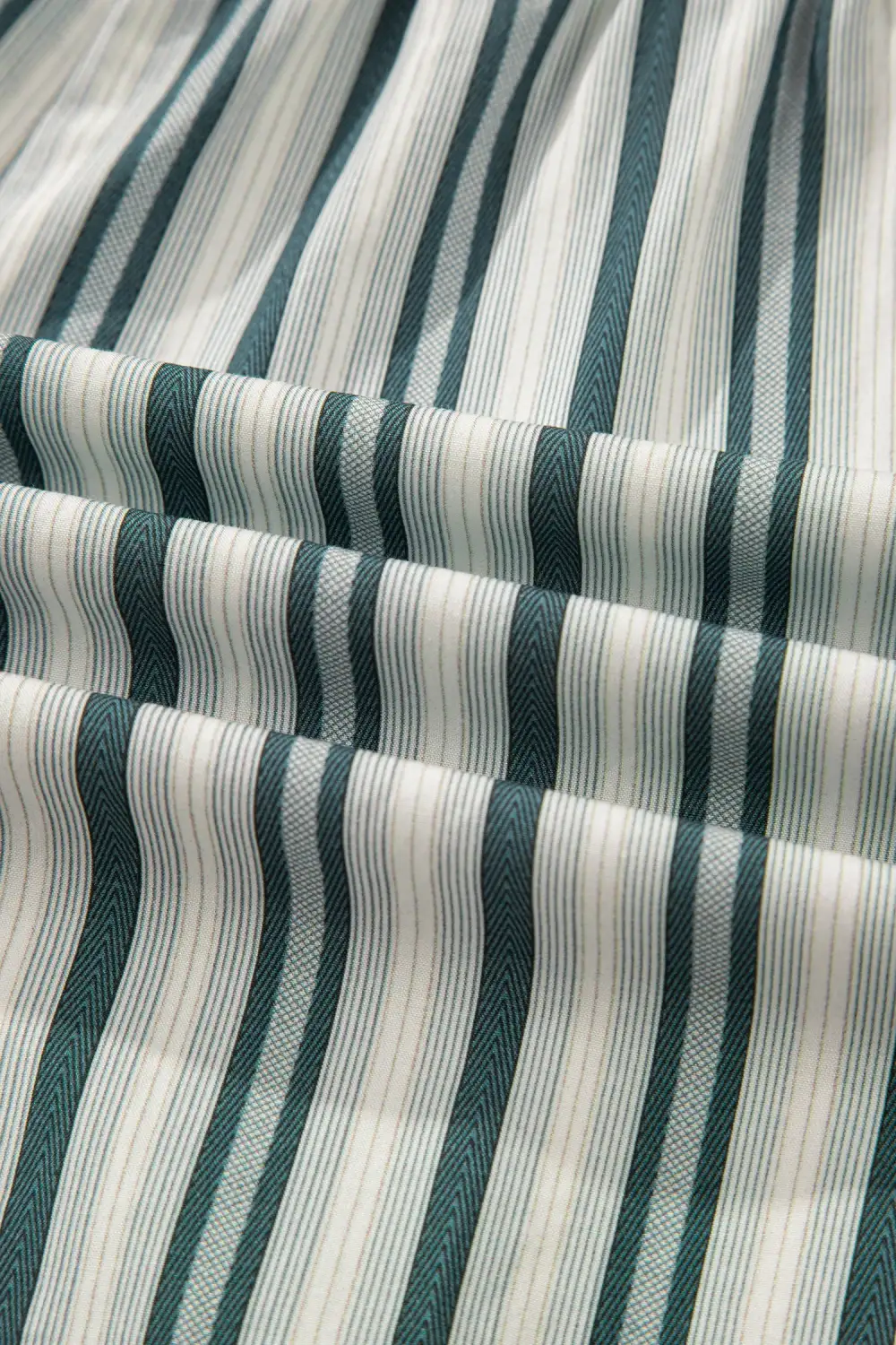 Gray Stripe Elastic Waist Cargo Pocket