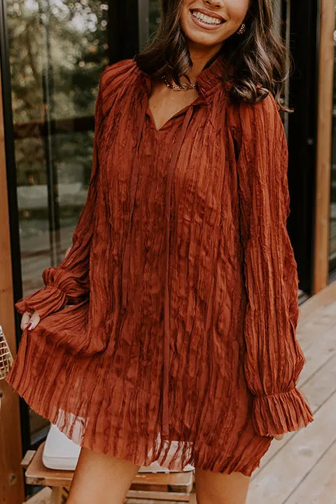 Relaxed Mini Dress with Ruffle Detail