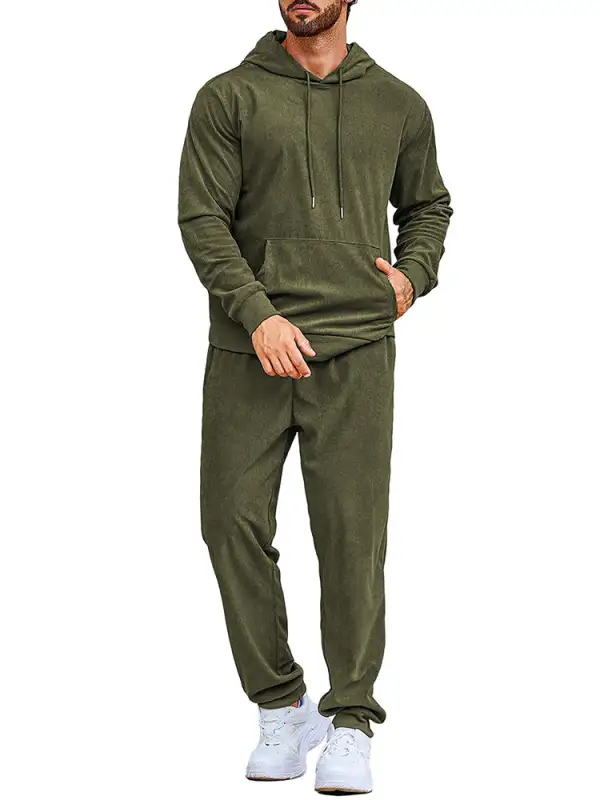 Casual Sports Hoodie Jogging Sweatsuit Two Piece Set