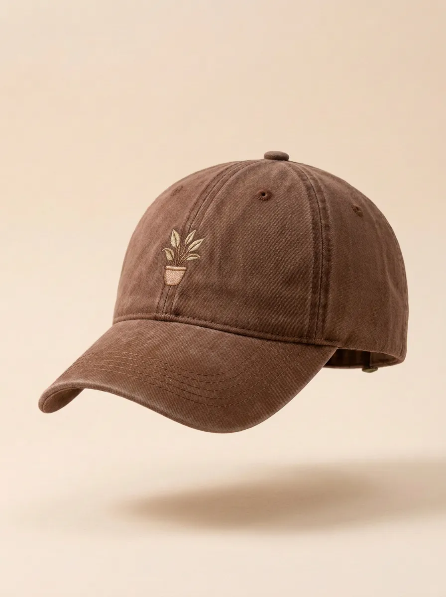 Relaxed Plant-Lover Embroidered Potted-Plant Unisex Baseball Cap