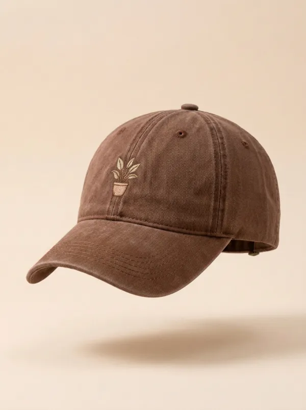 Relaxed Plant-Lover Embroidered Potted-Plant Unisex Baseball Cap