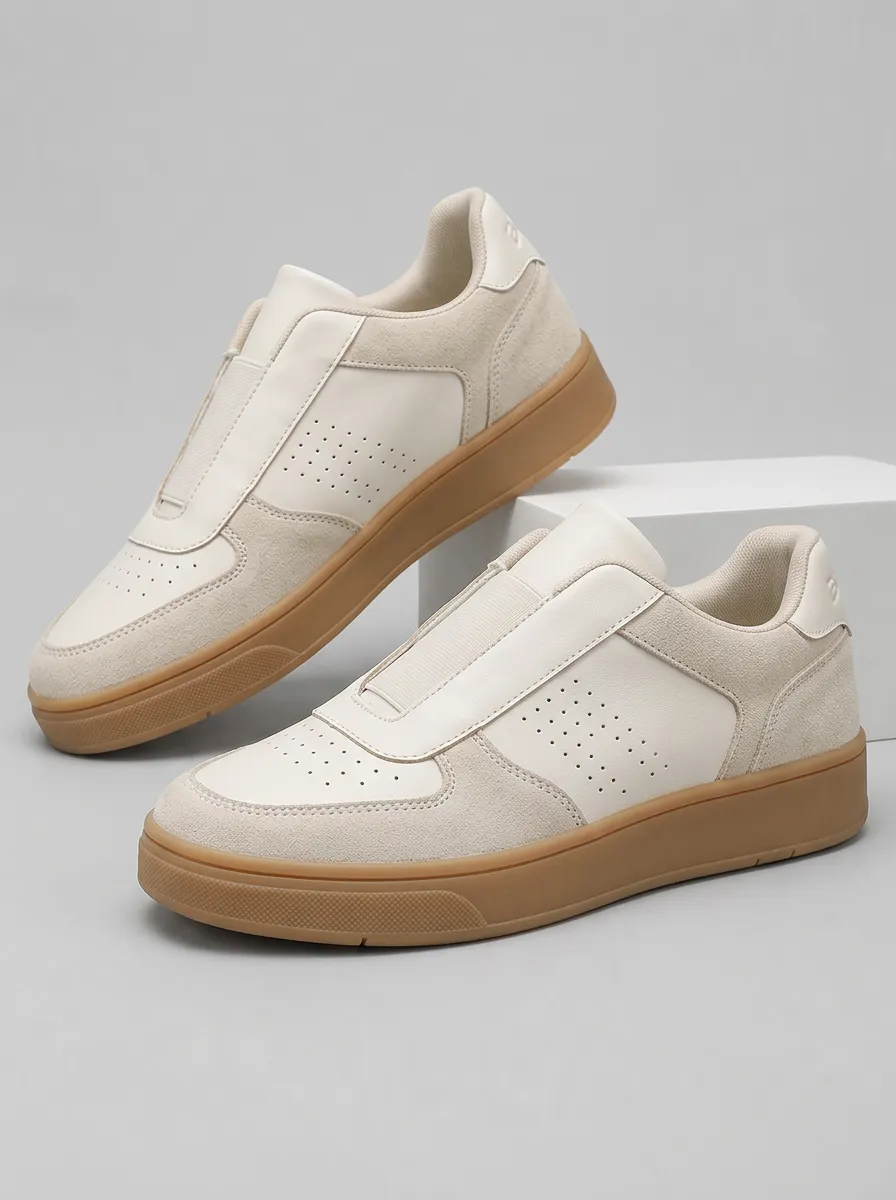 Men's Casual Minimalist Suede Perforated Skate Shoes