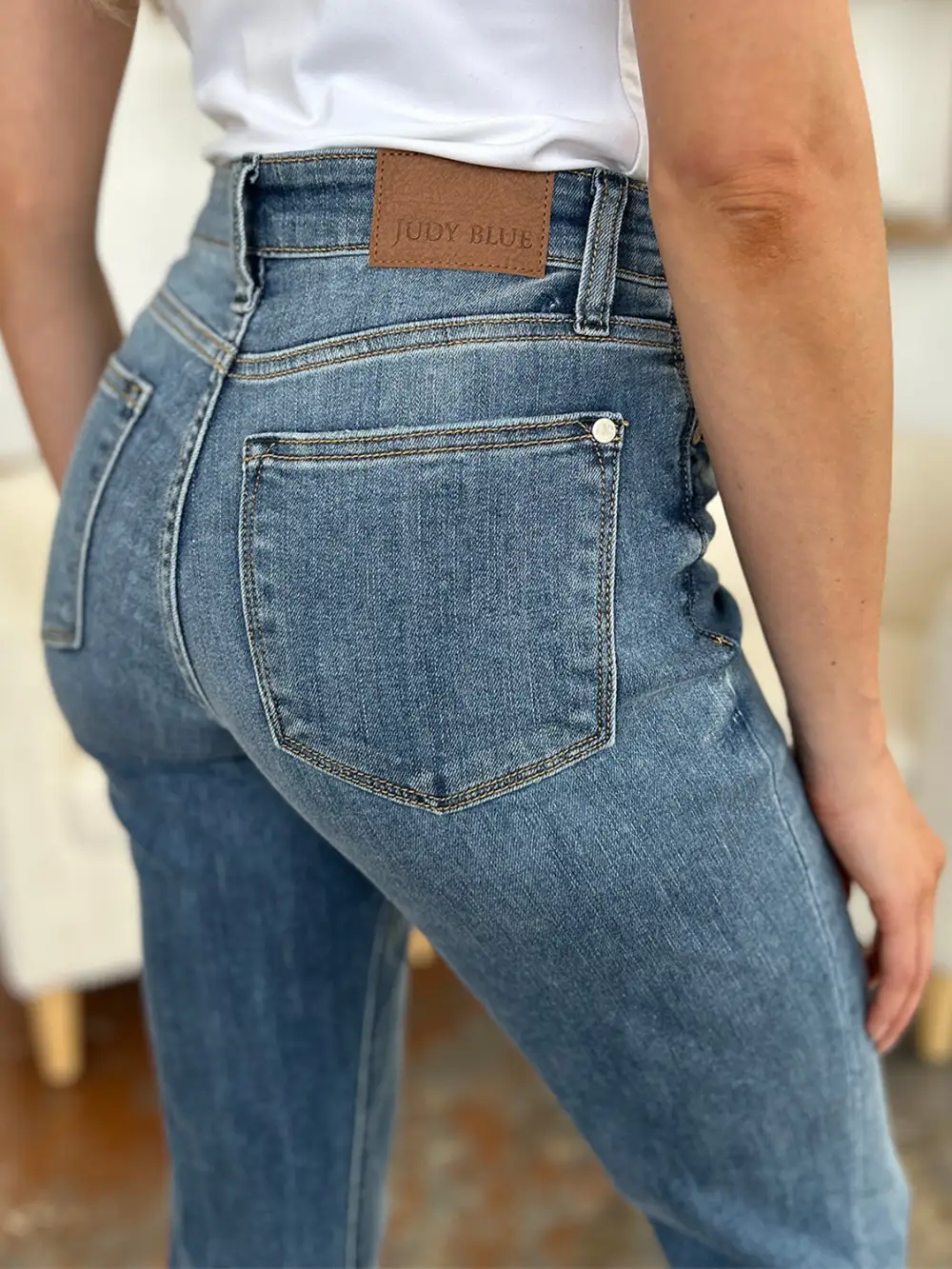 Clean Cuffed Denim Jeans
