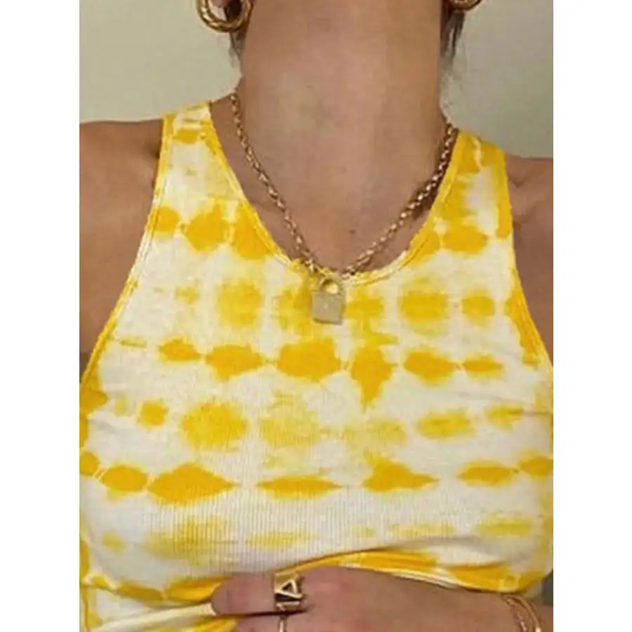 Tie Dye Ribbed Tank Top