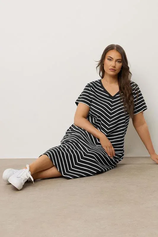 Black Stripe Premium Cotton Dress