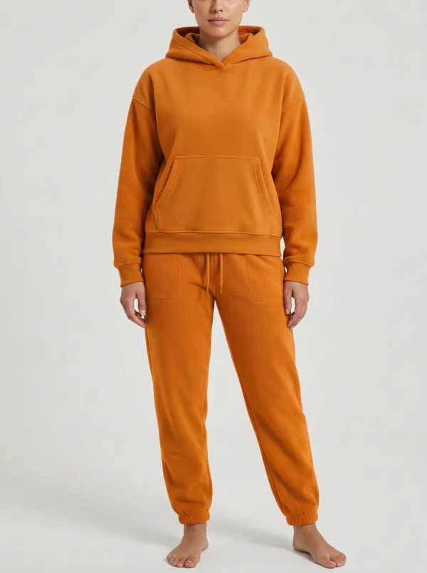 Women's Kangaroo-Pocket Fleece Hoodie And Side-Pocket Jogger Set