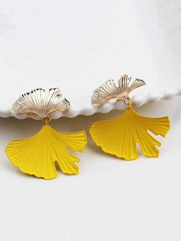 Angular Nature-Inspired Drop Earrings