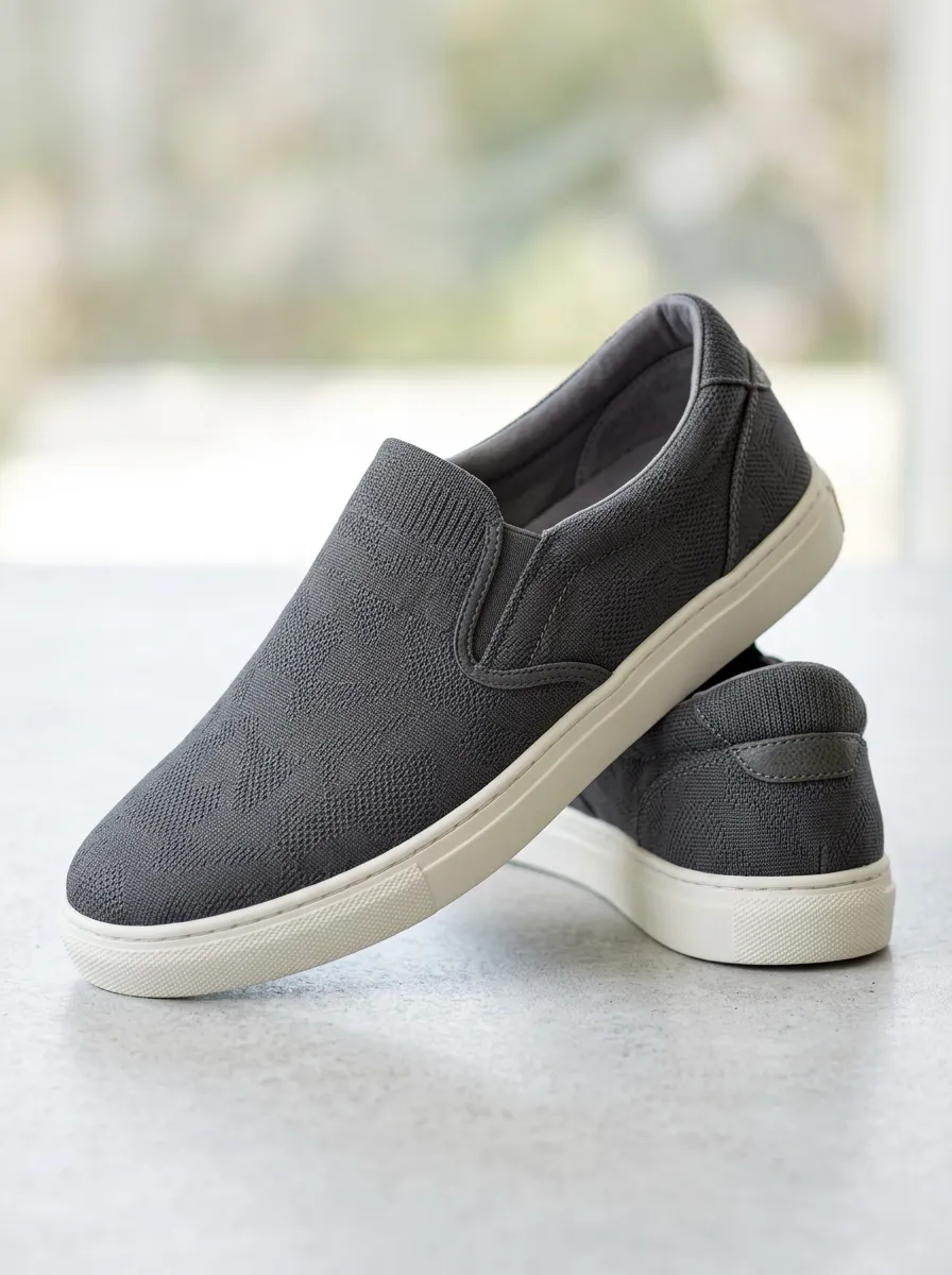 Streetwear Elastic Graphic Finish Men's Stretch Canvas Shoes