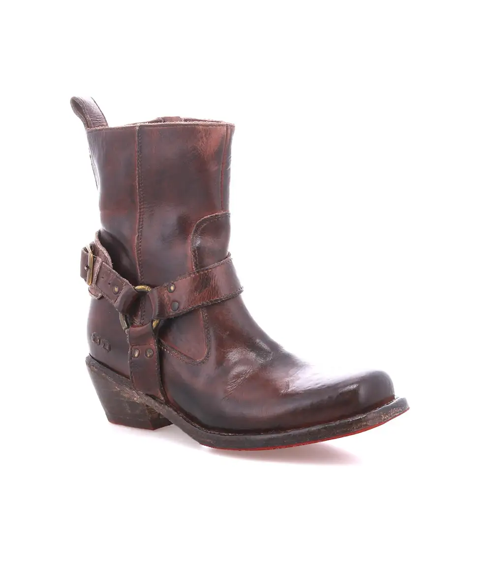 Square-Toe Side-Zip Harness Boots