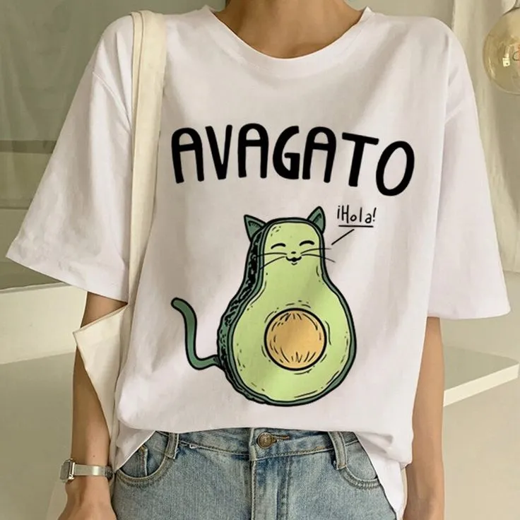 Avocado Cat Graphic Tee
