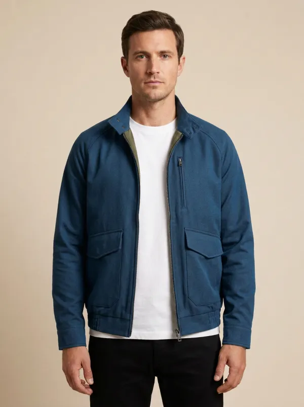 Solid Zip Bomber Jacket